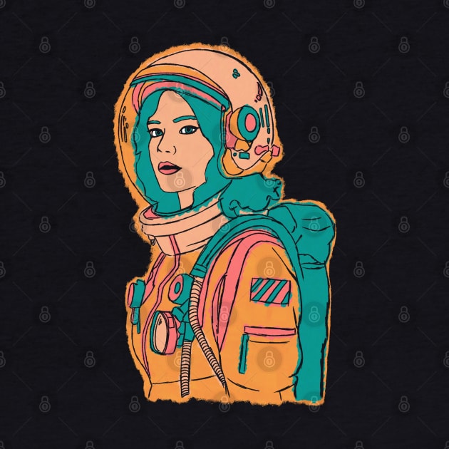 Spring astronaut by Swadeillustrations